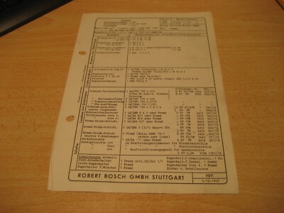 Goliath 1100, 1100 De Luxe Bj. 1957-58,  orig. Bosch Typenkarte