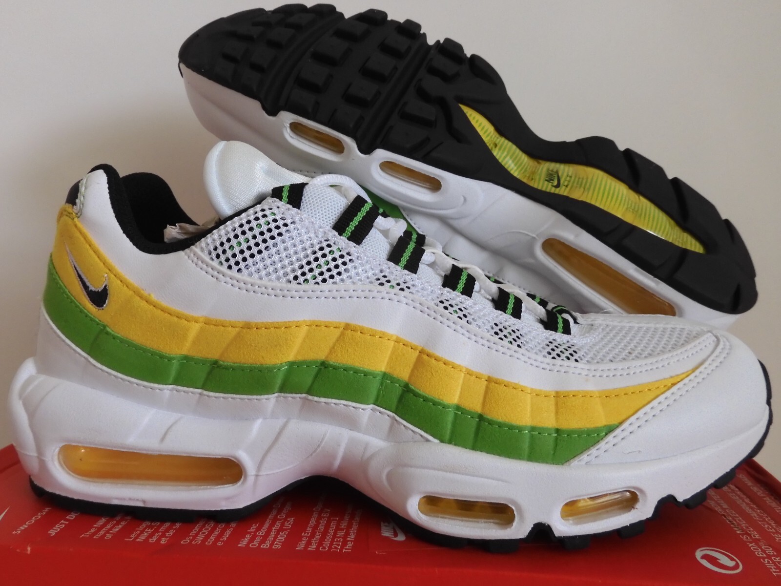 Nike Air Max 95 Essential White-Black-Green Apple Mens Sz Nike Air Max 95 Essential White-Black-Green Apple Mens Sz