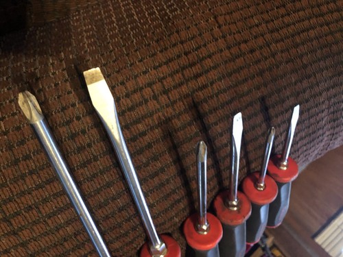 SNAP ON RED BLACK SOFT GRIP HANDLE SCREWDRIVERS 6 PIECES #2