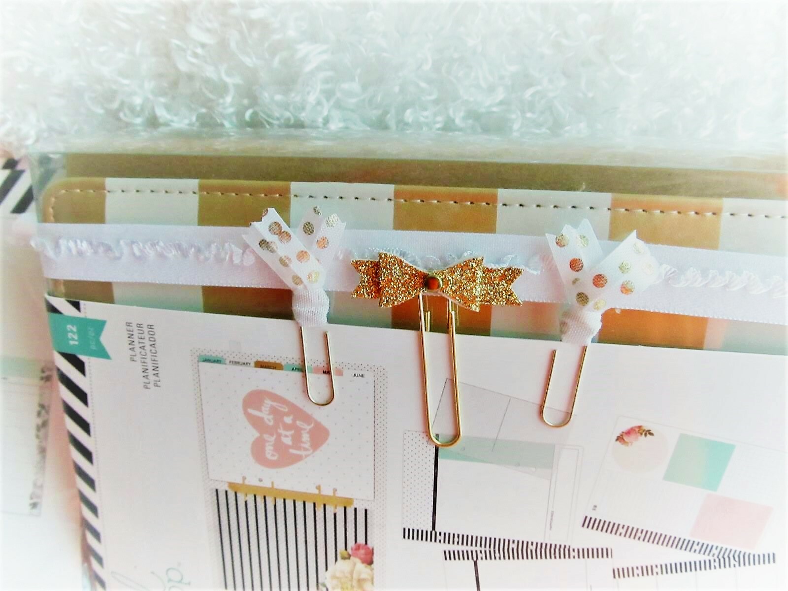 American Crafts Heidi Swapp Memory Planner - Large Gold Foil Stripes Accessories