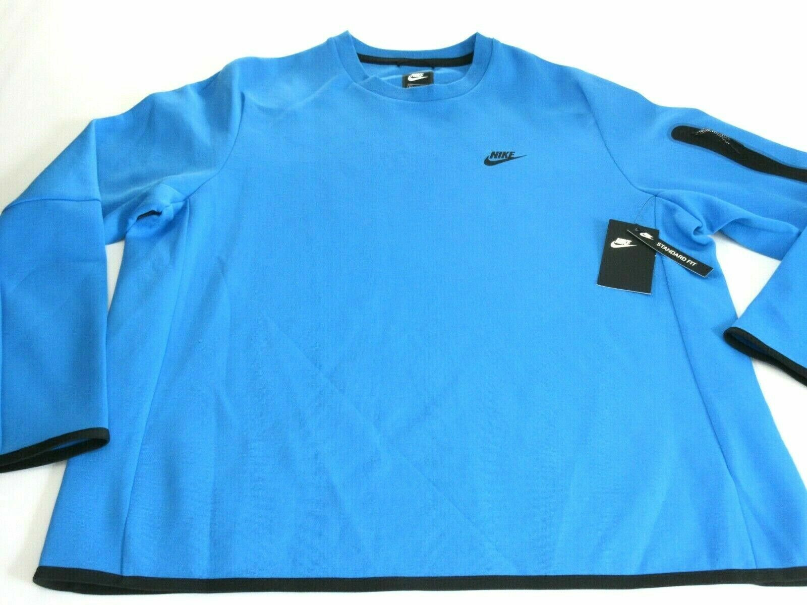 

Свитер Nike Tech Fleece Crew Light Photo Blue Black CU4505-435  XL-TALL Мужчины, Синий