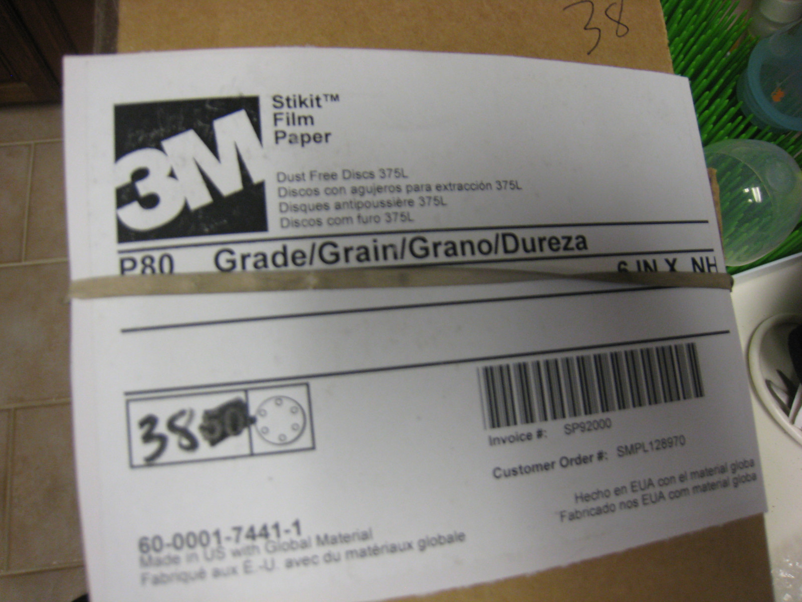 3M Stikit Film Paper Disc 375L Aluminum Oxide 6in Dia. P80 3M Stikit Film Paper Disc 375L Aluminum Oxide 6in Dia. P80