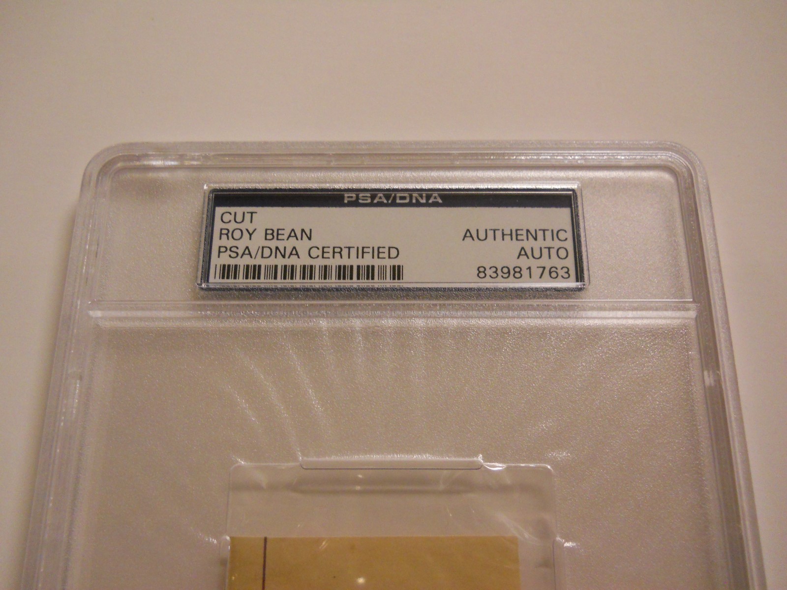 JUDGE ROY BEAN SIGNED CUT SIGNATURE DATED 1889 PSA/DNA AUTOGRAPH OLD WEST SALOON