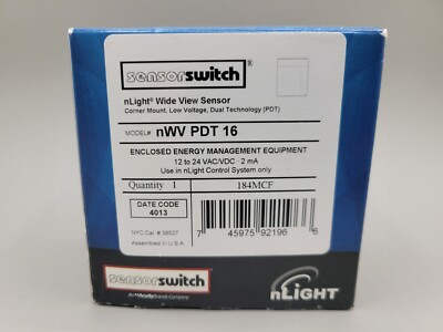 New Acuity Sensor Switch NWV PDT 16 Occupancy Sensor NWVPDT16 Wide View nLight