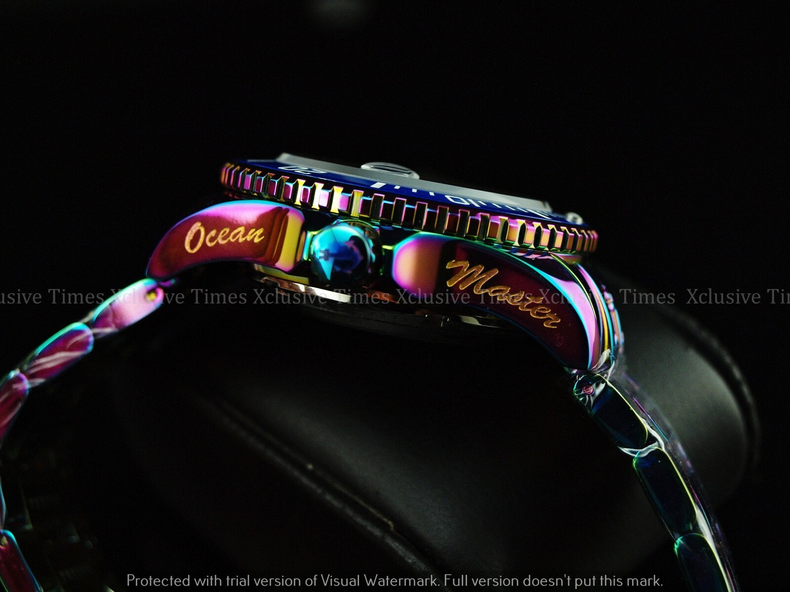 Pre-owned Tresod Men 300m Superlume Ocean Master Sapphire Ceramic Bezel Automatic Watch