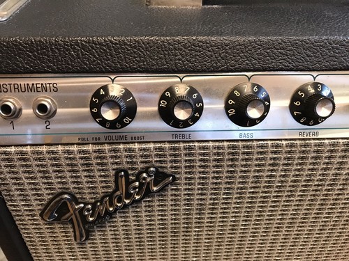 1969 Fender Princeton Reverb Silverface Amp With Case And Pedals