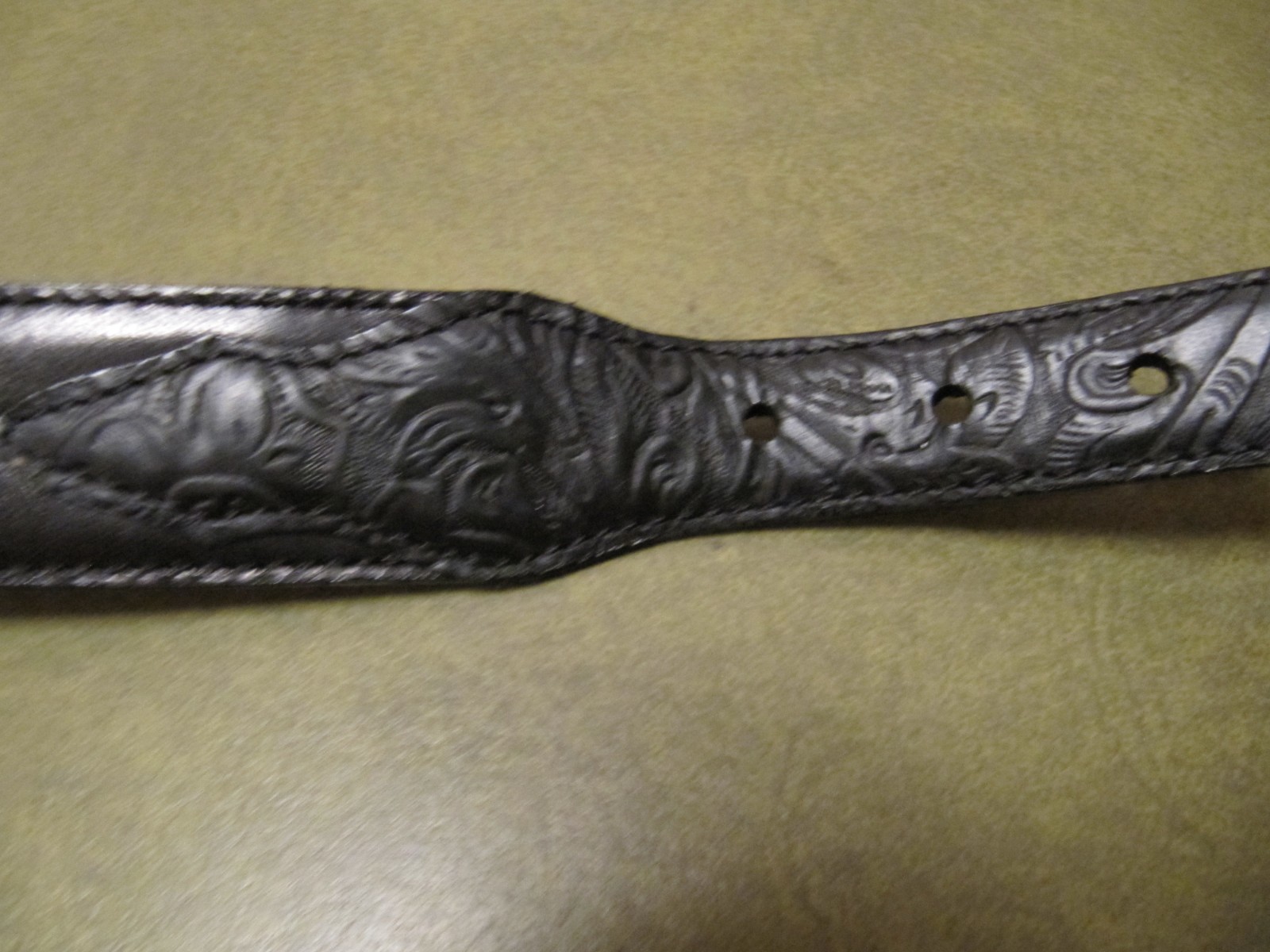 Resistol Full Grain Leather Black Skinny Belt Size Large Women's Men's Small