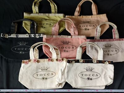 Used, Authentic TOCCA canvas tote bags 7-PCS set-g0403-