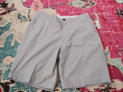 NEW NWT Amazon Essentials mens 32 light gray chino shorts comfy classic work