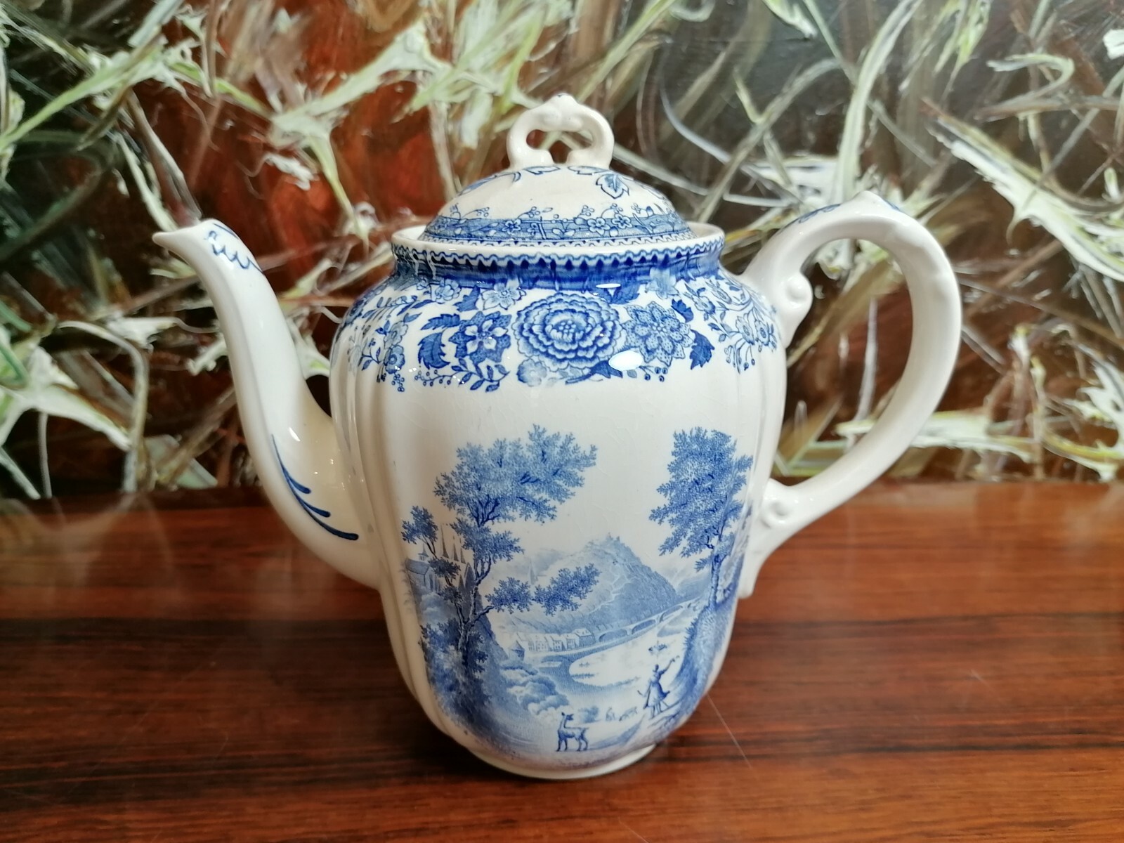 VILLEROY & BOCH Germany Burgenland in blau, schöne Kaffeekanne 1,0 Liter