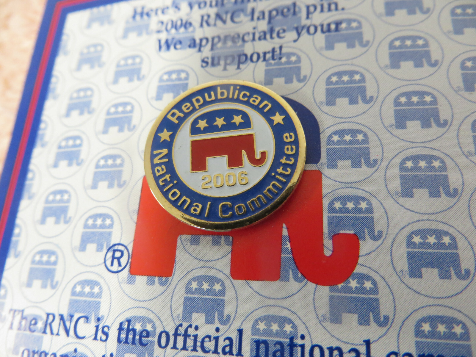 2 Political Pins - Republican National Convention - 2006 & 2007