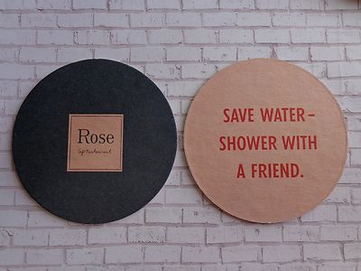 Beer COASTER ~ ROSE Cafe & Restaurant ~ Venice Beach, CALIFORNIA ~ Friend Shower