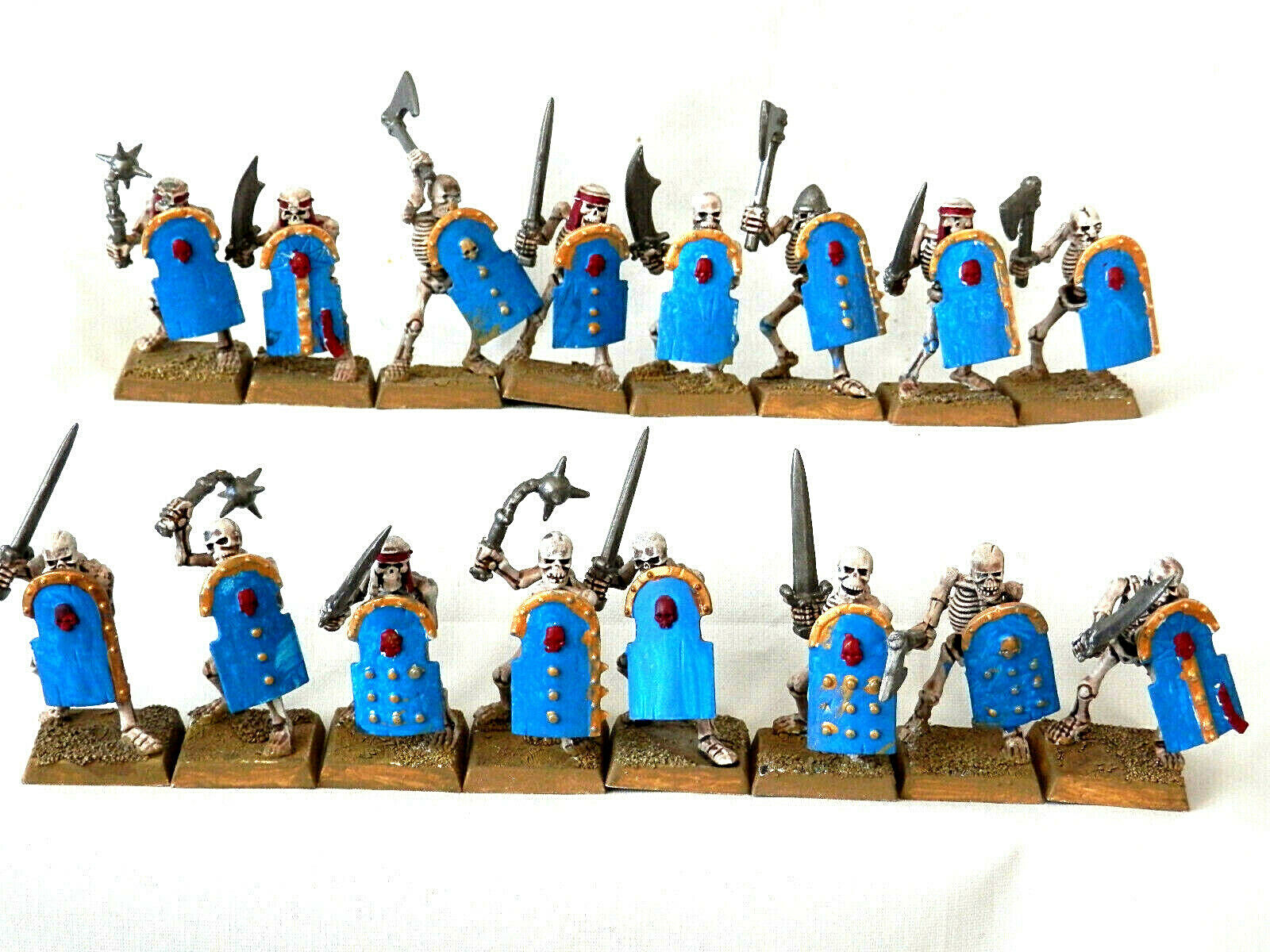 A12 WARHAMMER TOMB KINGS ARMY - PAINTED SKELETON WARRIORS X A12 WARHAMMER TOMB KINGS ARMY - PAINTED SKELETON WARRIORS X