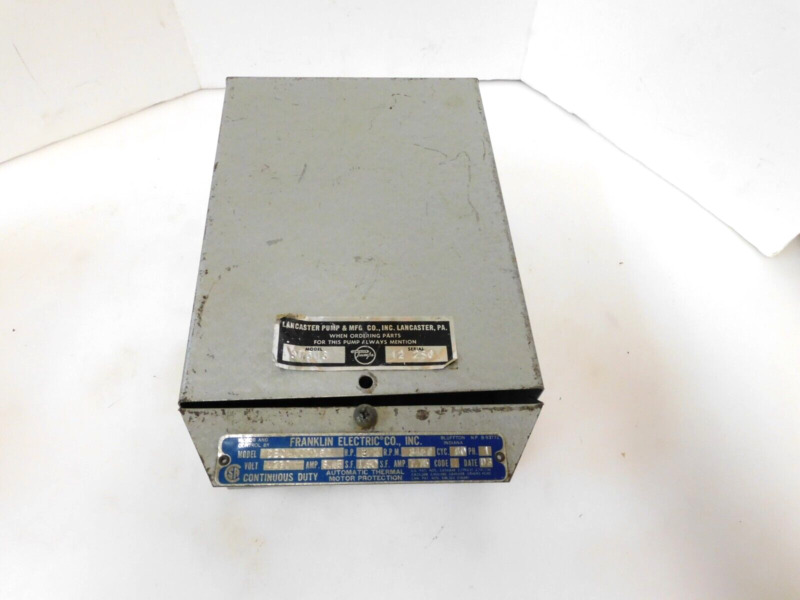 Franklin Electric Cbc4007x5d Control Box 230v 3/4hp 3450rpm 1ph 6.45a 60cyc
