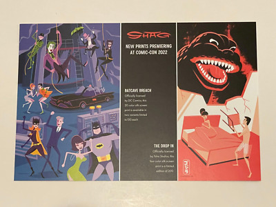 SHAG Josh Agle BAT CAVE BREACH DROP IN PROMO postcard AD card ART SDCC Comic Con