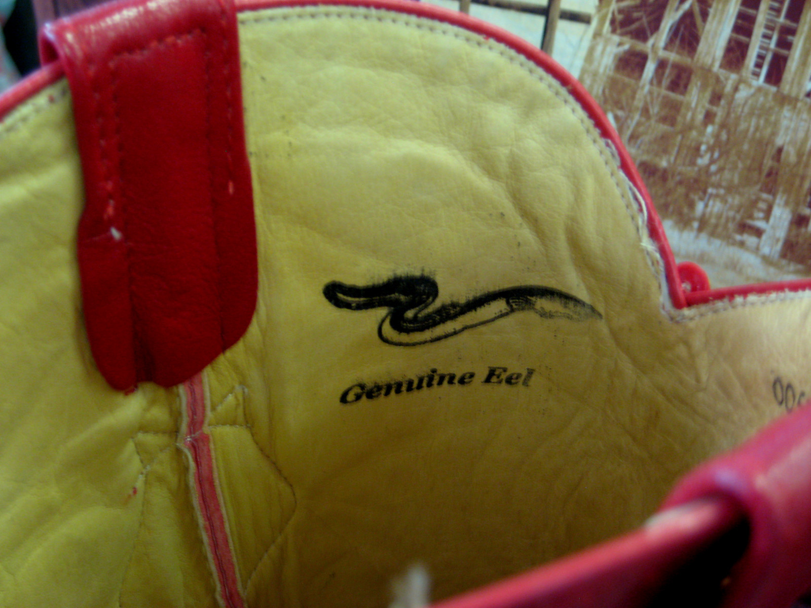 Pre-owned Los Altos Boots Los Altos Men Red Genuine Eel Western Cowboy Boot J-toe D Width