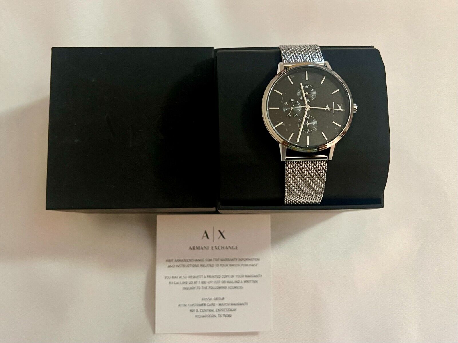 Armani Exchange Cayde Stainless Steel Mesh Mens Watch AX2714 Armani Exchange Cayde Stainless Steel Mesh Mens Watch AX2714