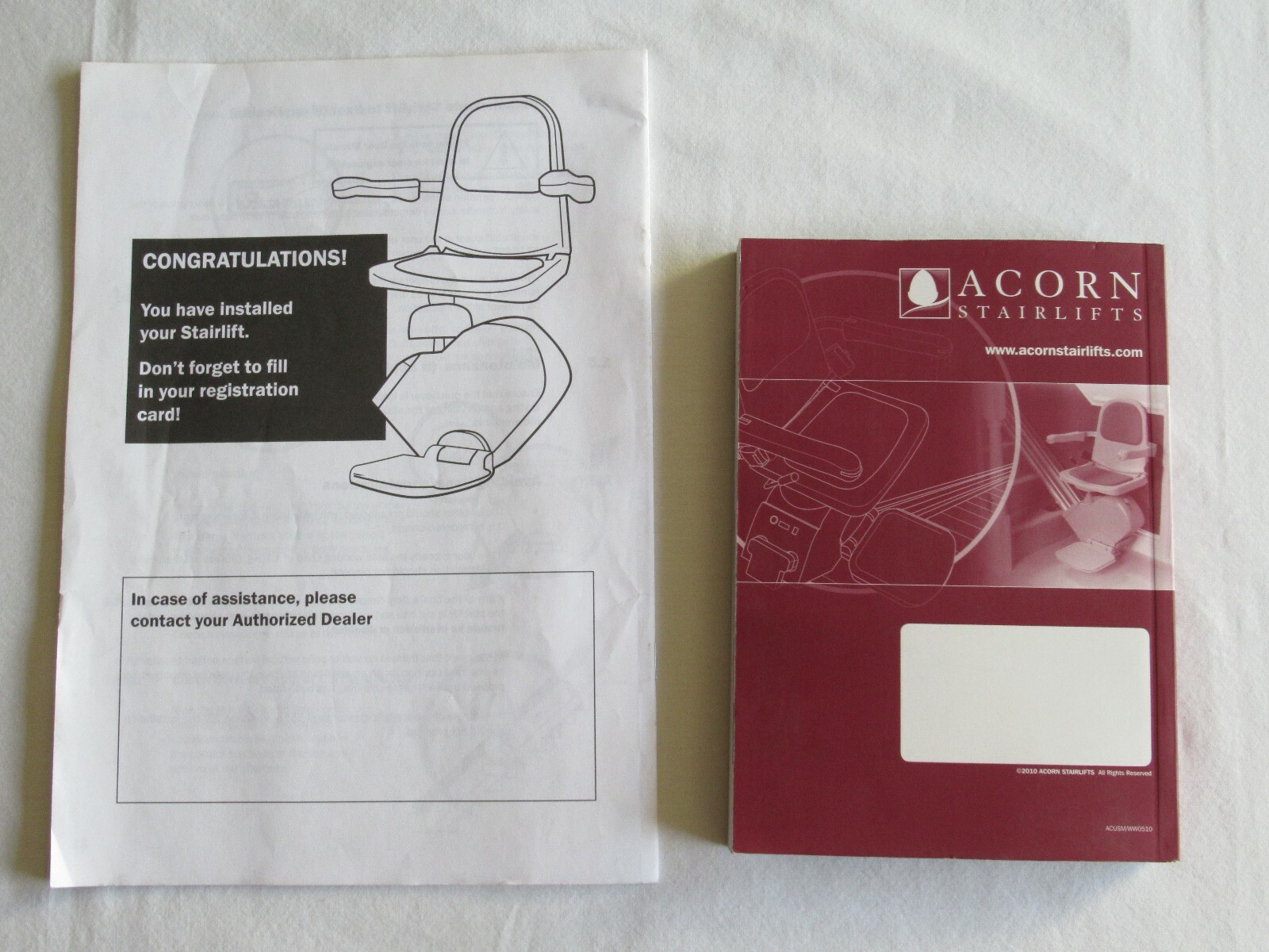 Acorn Superglide 120 Stair lift User Manual-multi Language + Installation Guide