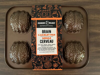 NORDIC WARE Brain Cakelet Pan Halloween Theme  Cakes, Bread & More - Brand New!