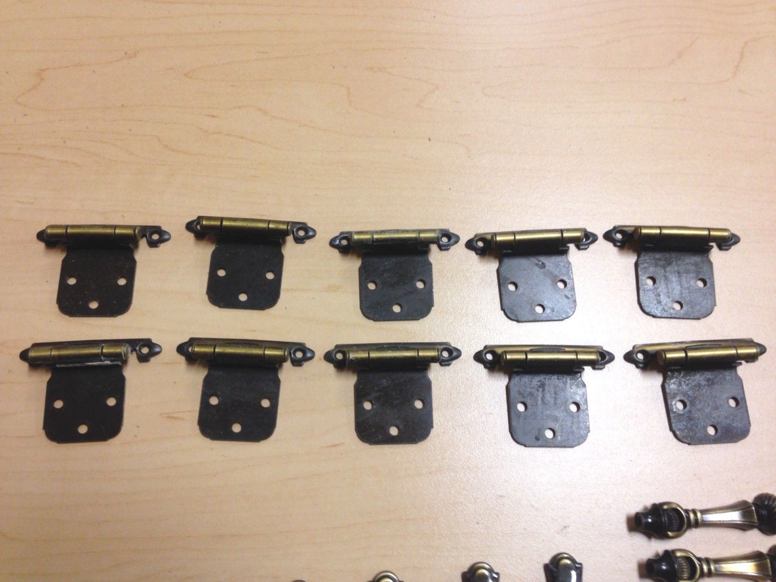 Lot of 24 Vintage Pulls and Hinges Cabinet Furniture Chest Dresser