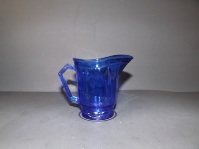 COBALT BLUE GLASS HANDLED CREAMER