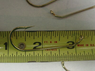 100 Eagle Claw 5/0 Flat Eye Round Bend Jig Hook ( L2198GO )