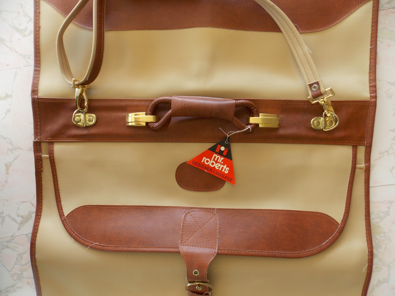 Vintage Mr. Roberts Designer Garment Bag Tan Brown 39 1/2
