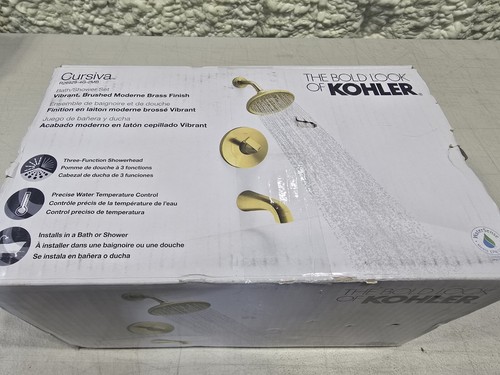Kohler Cursiva Rite-Temp Bath and Shower Trim Set - Vibrant Brushed Moderne...
