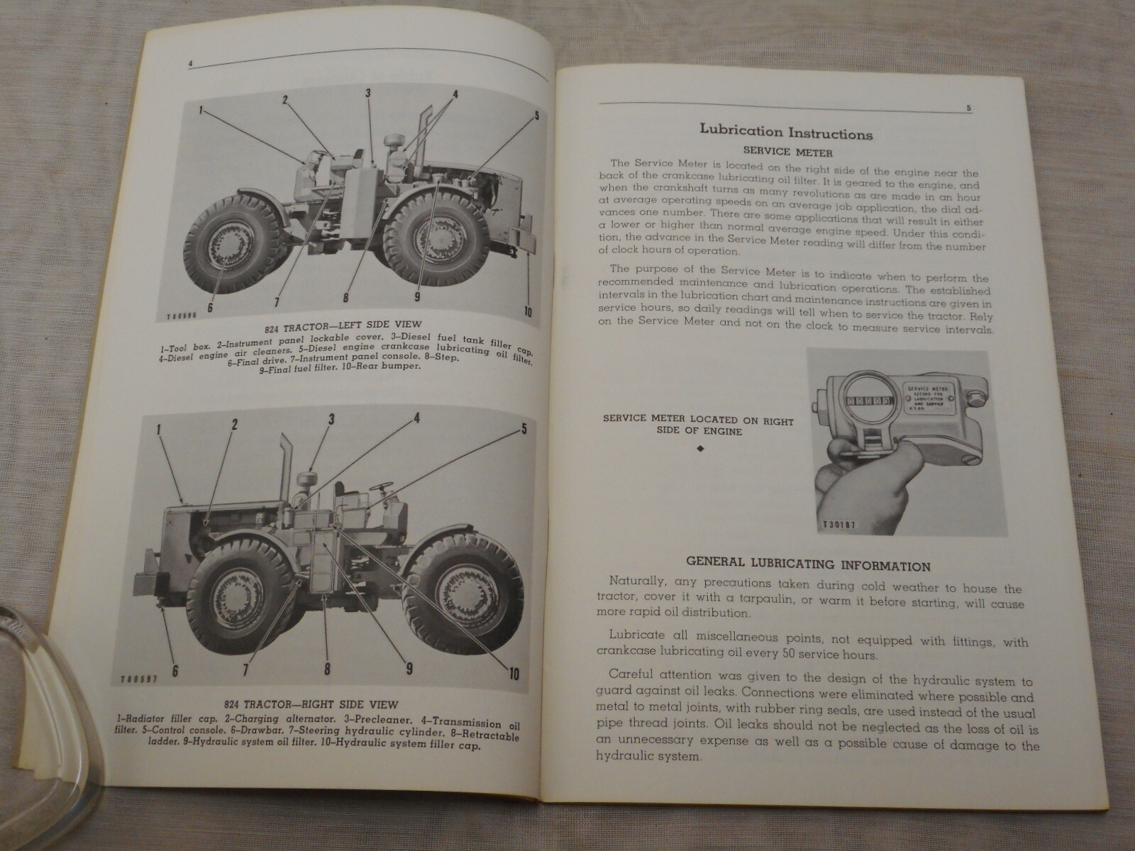 Vintage 1965 Caterpillar 824 Tractor Operation Maintenance Instructions Manual
