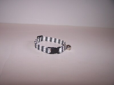 Wet Nose Designs CAT or KITTEN COLLAR Country Charm Stripes Black & White