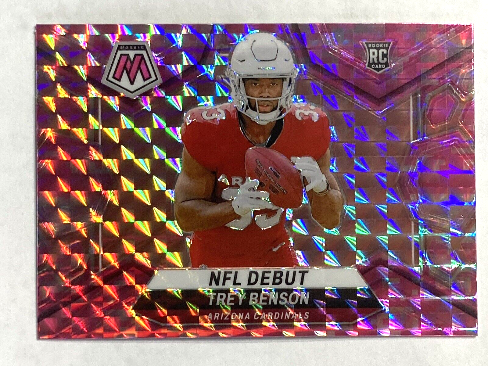 2024 Panini Mosaic Trey Benson Camo Pink Mosaic Prizm NFL
