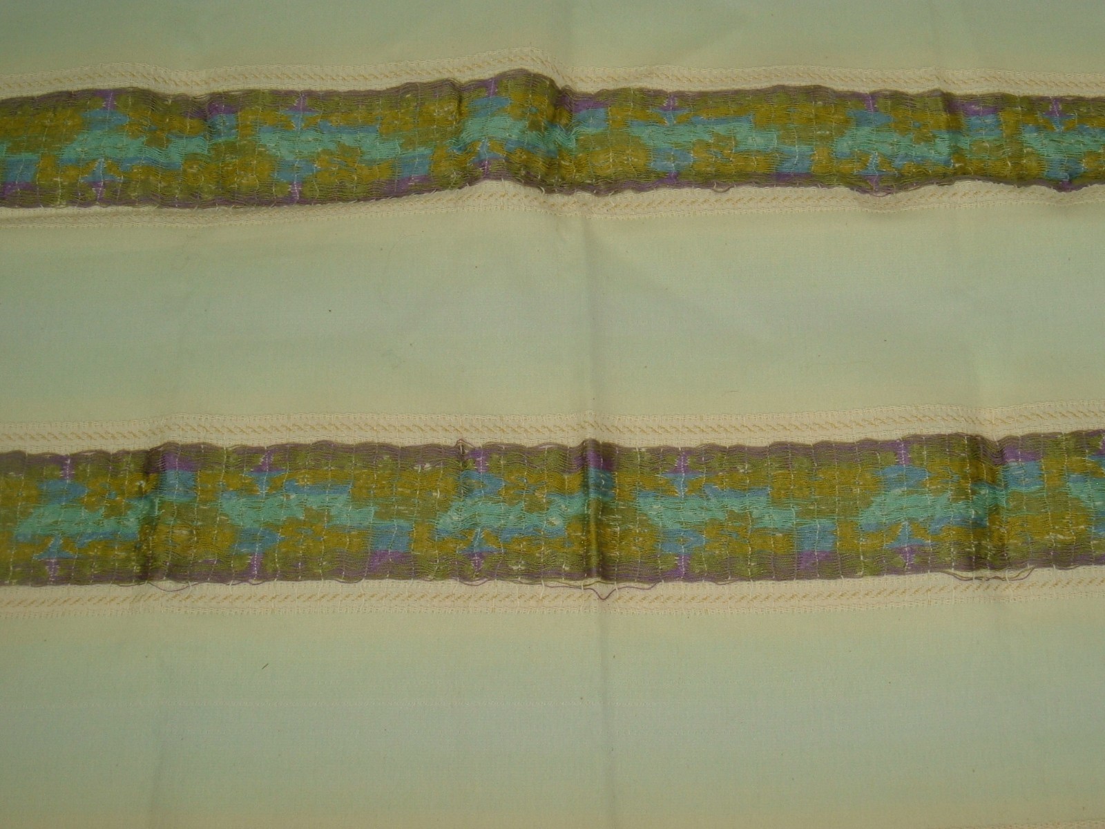 Vintage Floral Tapestry Striped Fabric Swatch Table Cloth Cover Shabby