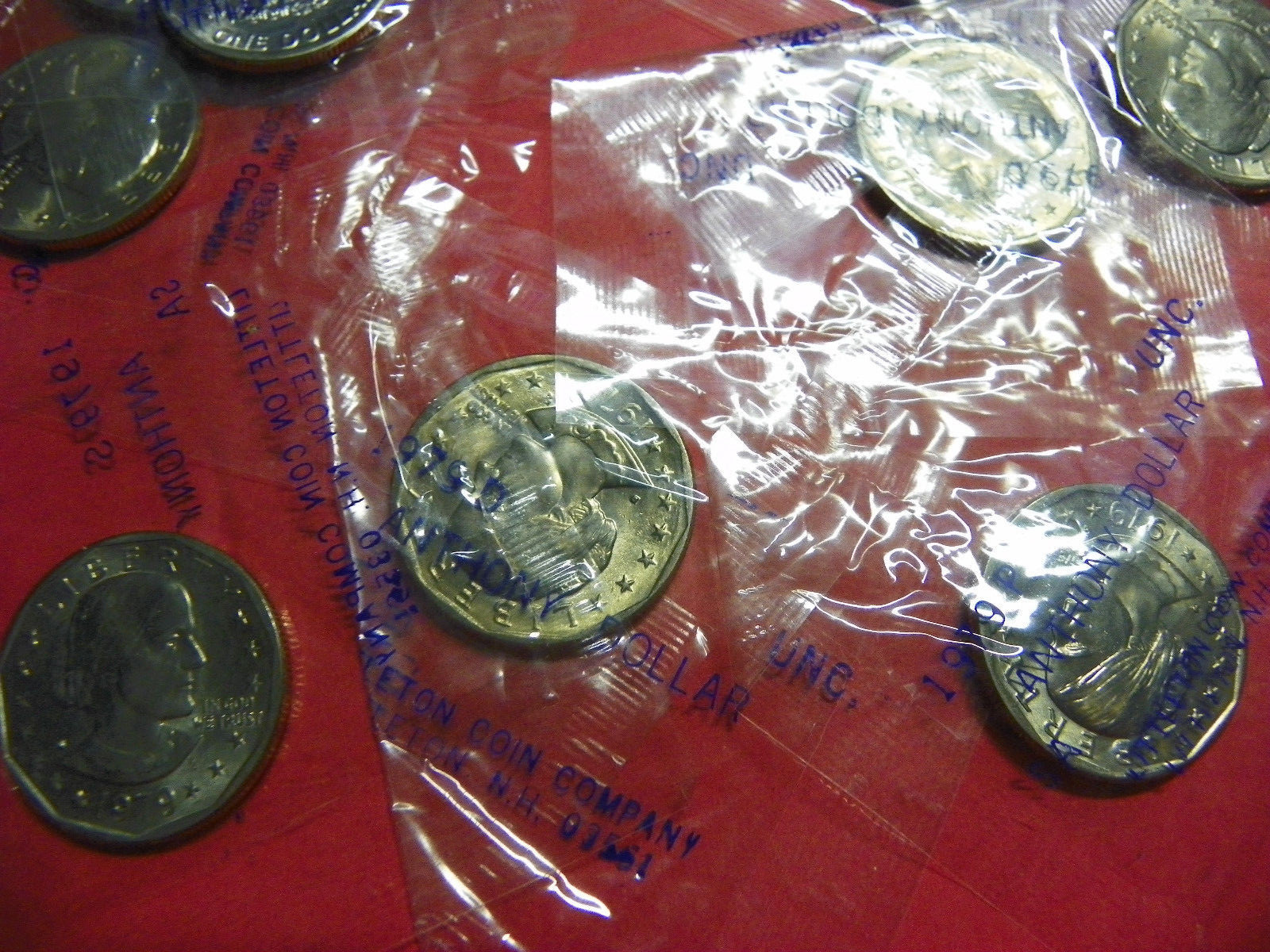 3 SETS 1979 P D & S SBA SUSAN B ANTHONY DOLLARS $1   9 SEALED BU COINS