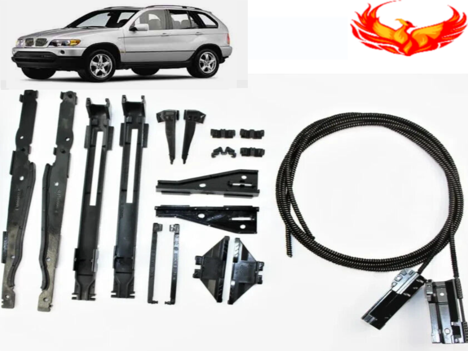 ブランド通販 2000-2013 Fits BMW Runner & Cables Sunroof Panoramic X5 パーツ
