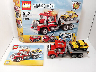 lego 7347 creator 3 in 1 highway pickup wrecker tow truck crane sports car new 305071790375