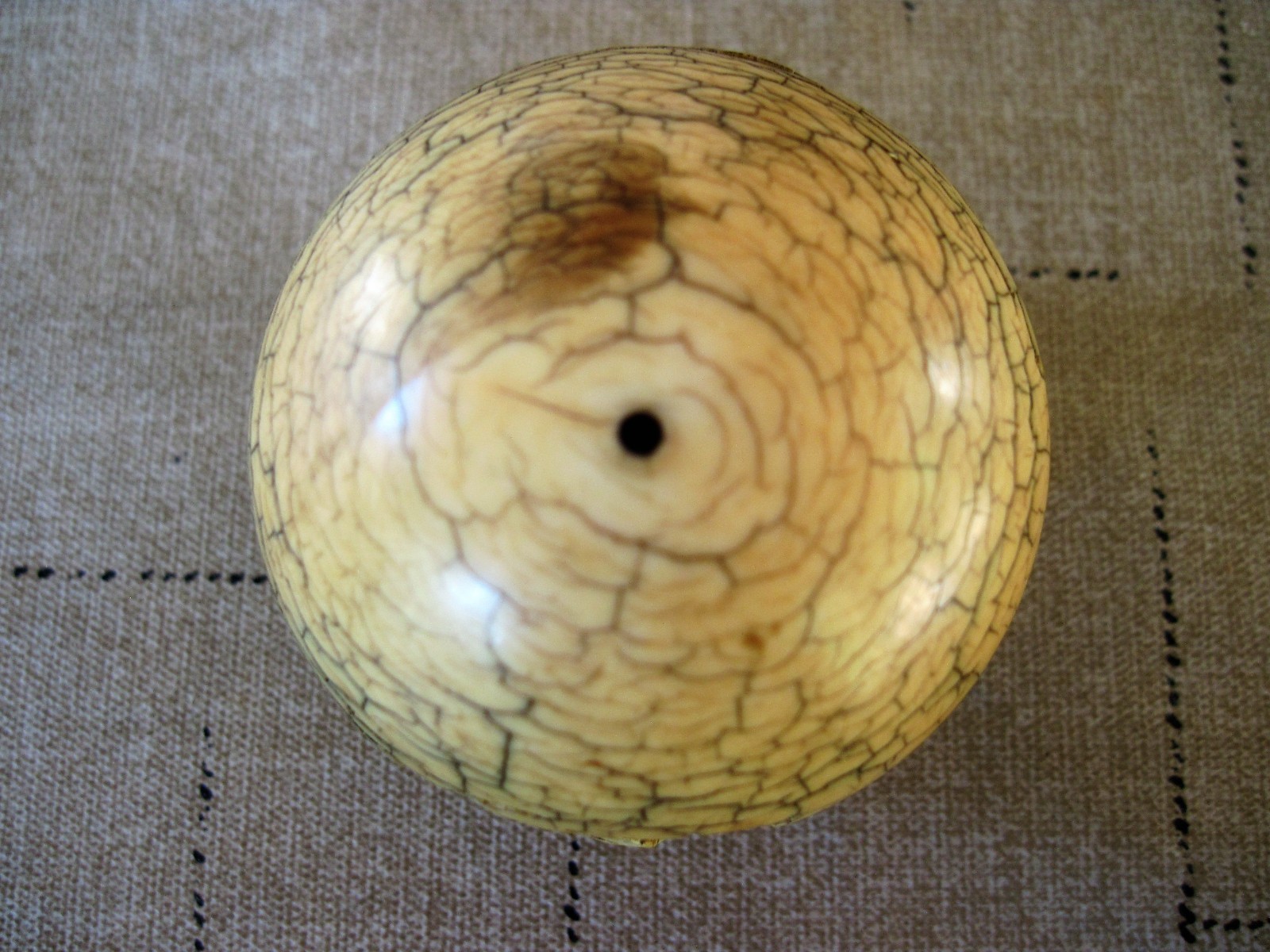 Antique Billiard Cue Ball Pool Ball Black Dots