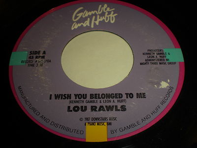 Lou Rawls - I Wish You Belonged To Me / It's A Tough Job 45