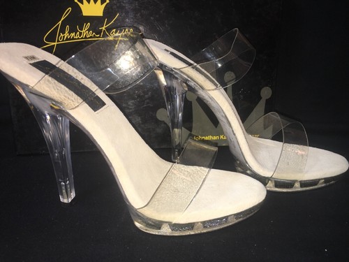 Johnathan Kayne Clear Charleston Pageant Evening 4” Heel Sz 7.5M
