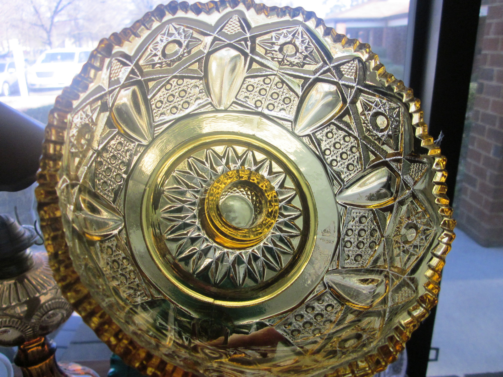 Kemple Amber Candle Bowl With Finger Loop