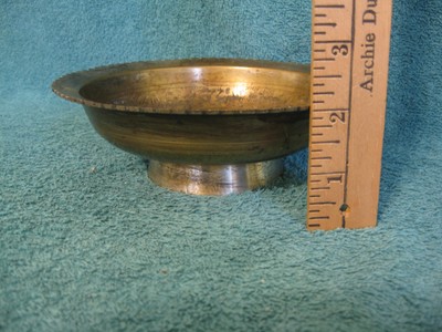 Ornate Brass Bowl w/Saw Tooth Rim (item# A266)