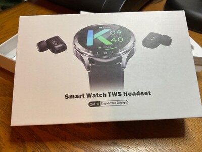 Smart Watch with Earbuds Men Smartwatch 2 in 1 TWS Headset