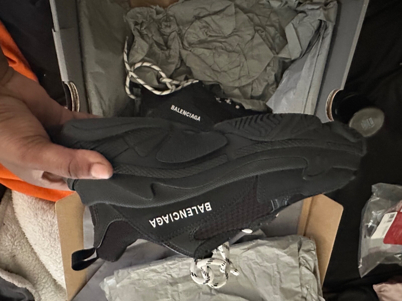 Pre-owned Balenciaga Size 7 -  Triple S Clear Sole - White Fluo Yellow - 544351-w2fr1-9073