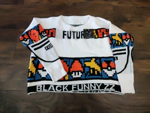CROPPED FUTURE BLACK FUNNY ZZ KNIT GAMER GRAPHIC KNIT