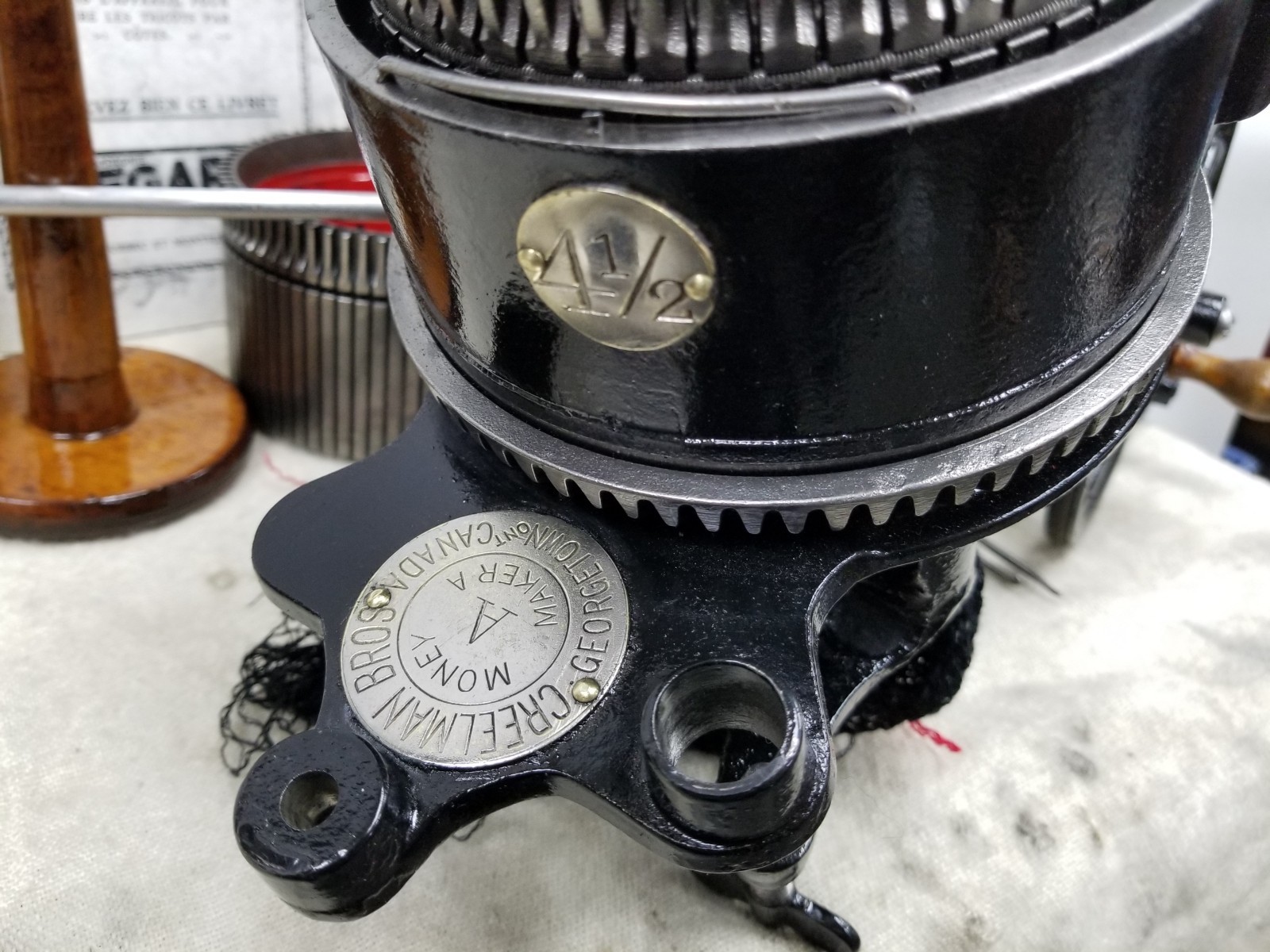 RARE CREELMAN MONEY MAKER SOCK KNITTING MACHINE 2 CYL 54/72 1 RIB 36 NEW NEEDLES