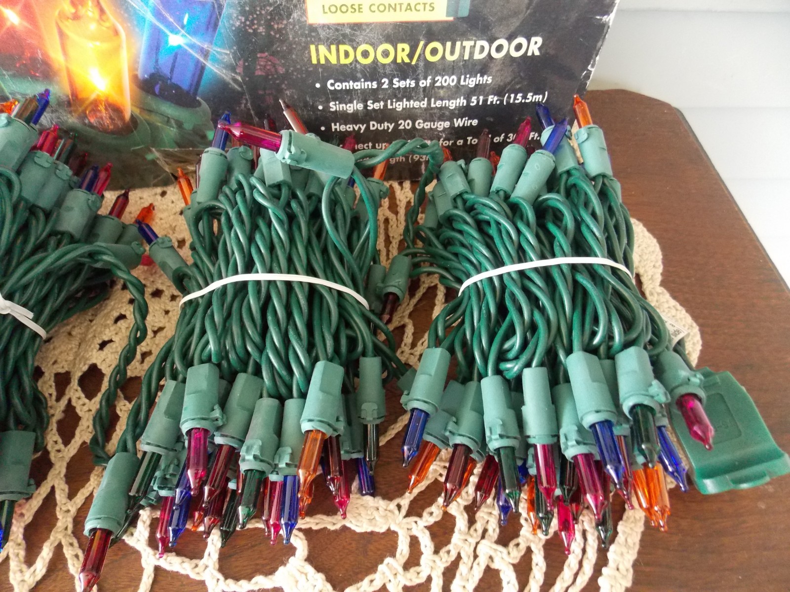 400 Multi-Color Commercial Grade Indoor/Outdoor Mini Christmas Lights 2 Sets 200