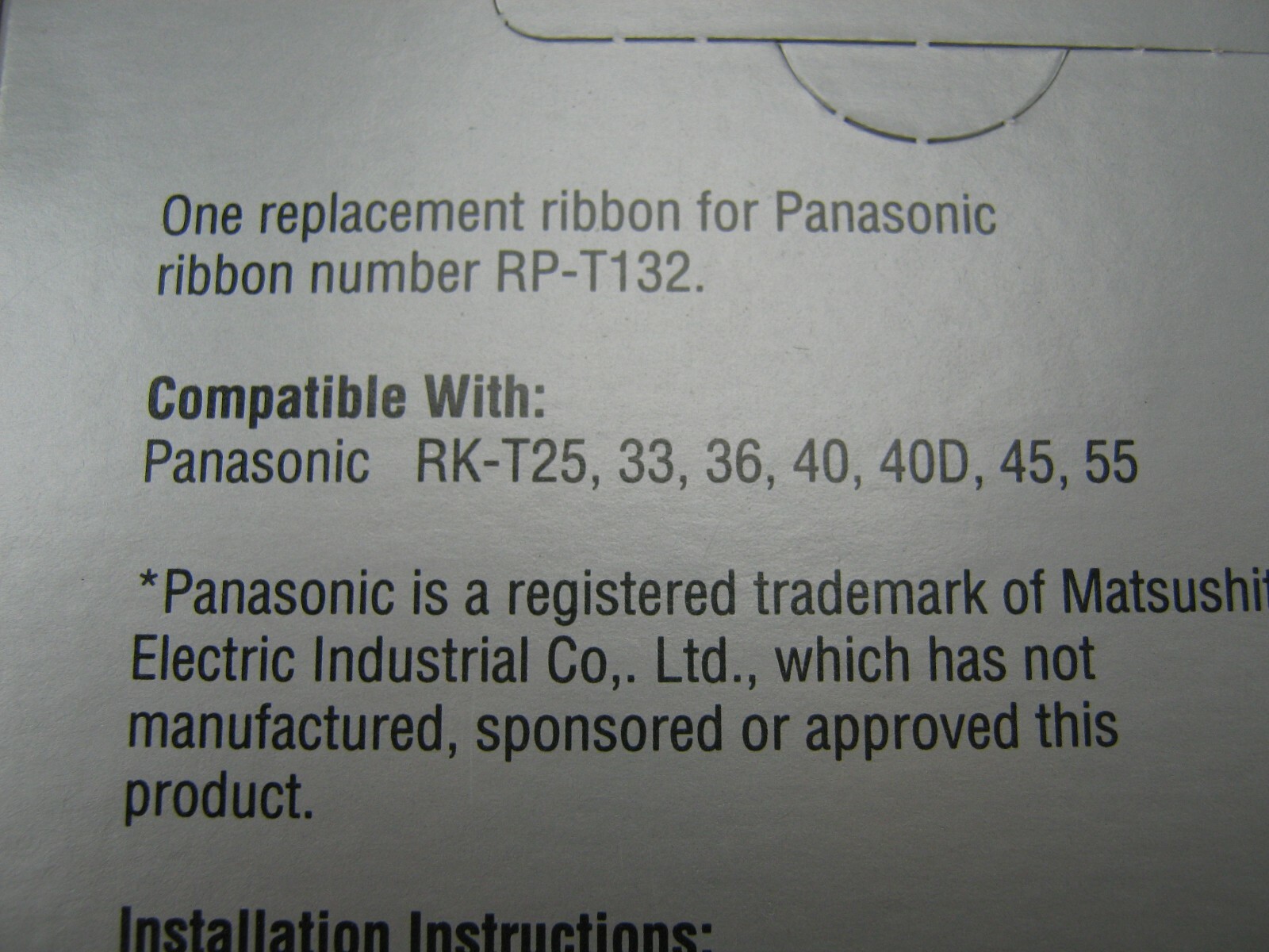 Nukote B206 PANASONIC RK-T40 Correctable Film Ribbon Panasonic RK-T25TYPEWRITER