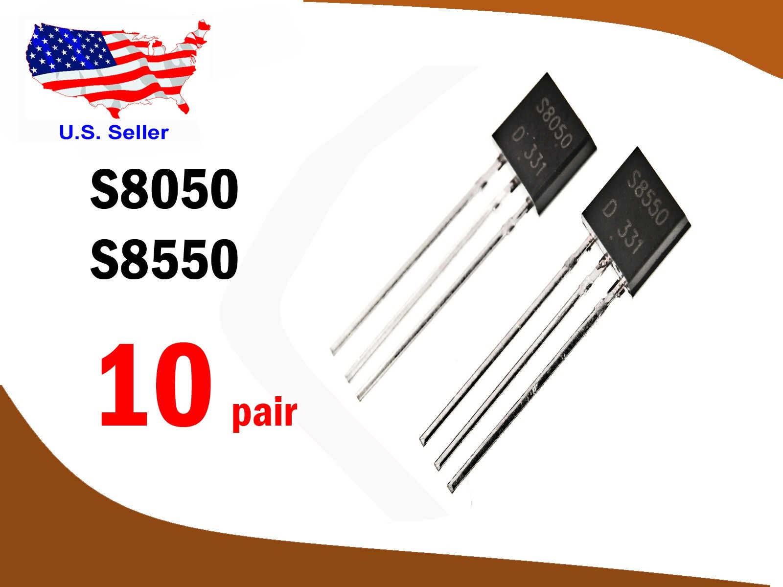 S8050 & S8550 (10 pair) TO-92 1.5A 0.625W Audio Transistor