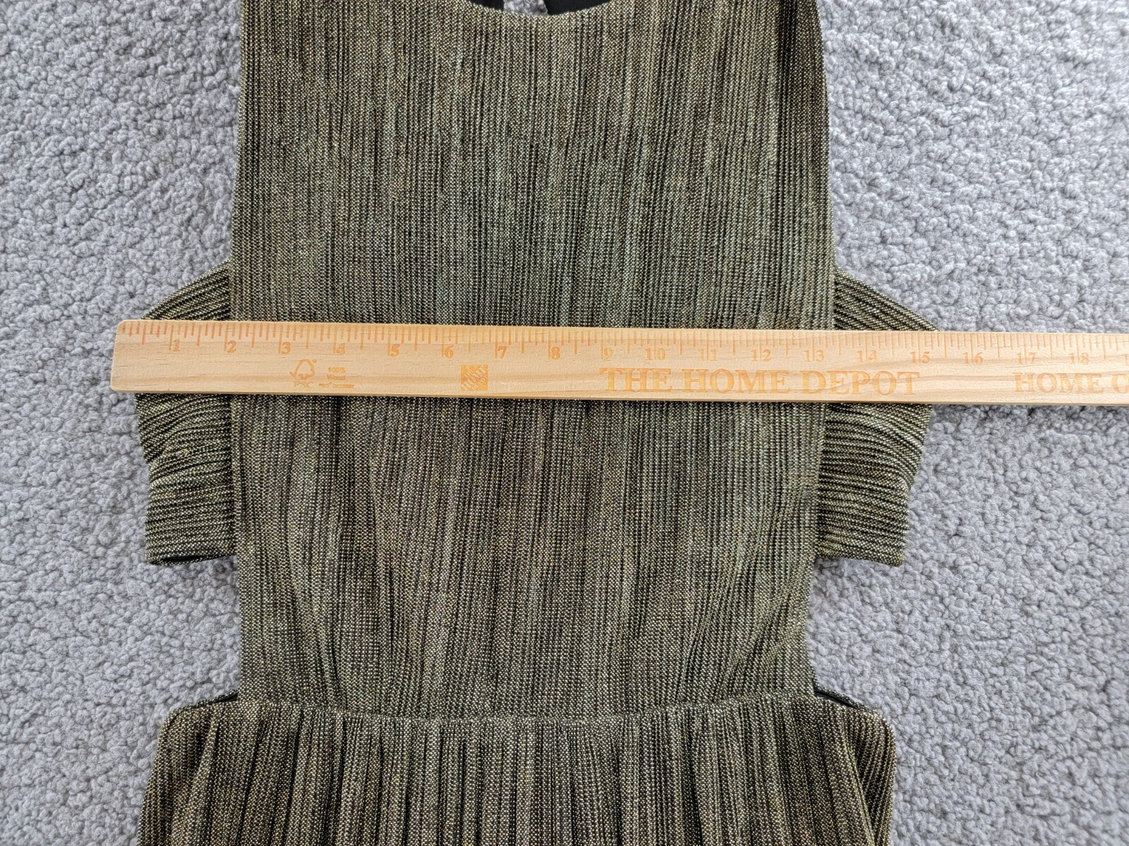 Pre-owned Bcbgmaxazria Pleated Metallic Evening Gown Women's M Gold Cutout Back Button Zip