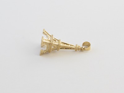 Pre-owned Preciousgold4you 14k Yellow Gold Paris Eiffel Tower Charm Pendant