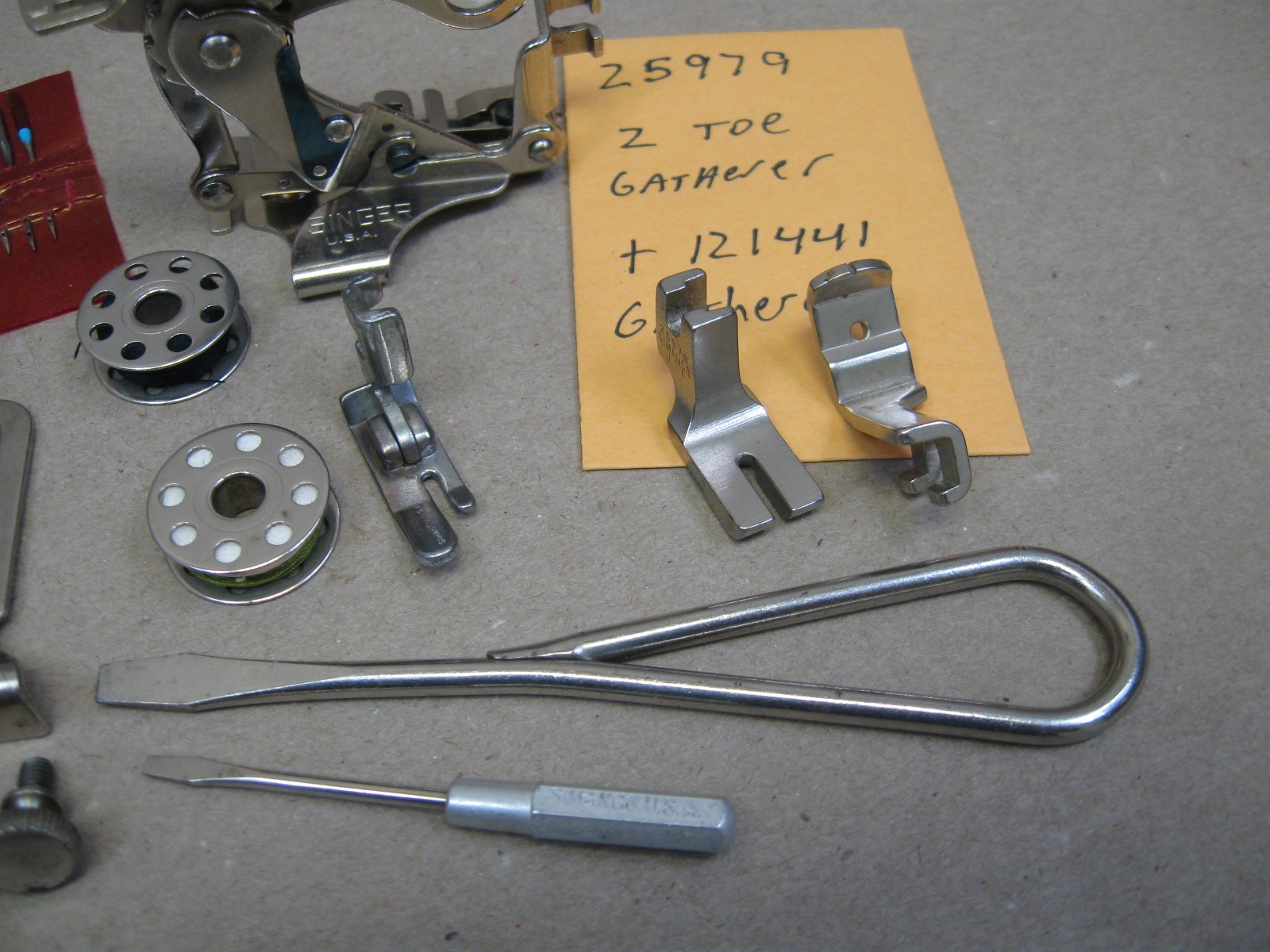 Vtg Singer 221 Sewing Machine Attachments Tools All Low Shank w/ Specialty Feet